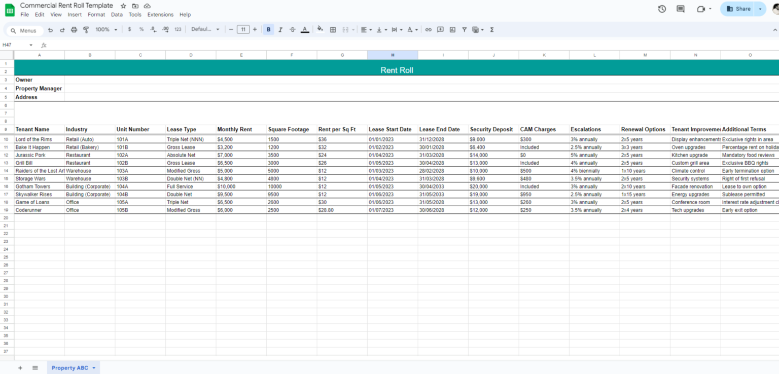 Rent Roll Template and How to Use it [EXAMPLE] – Leaseref.com