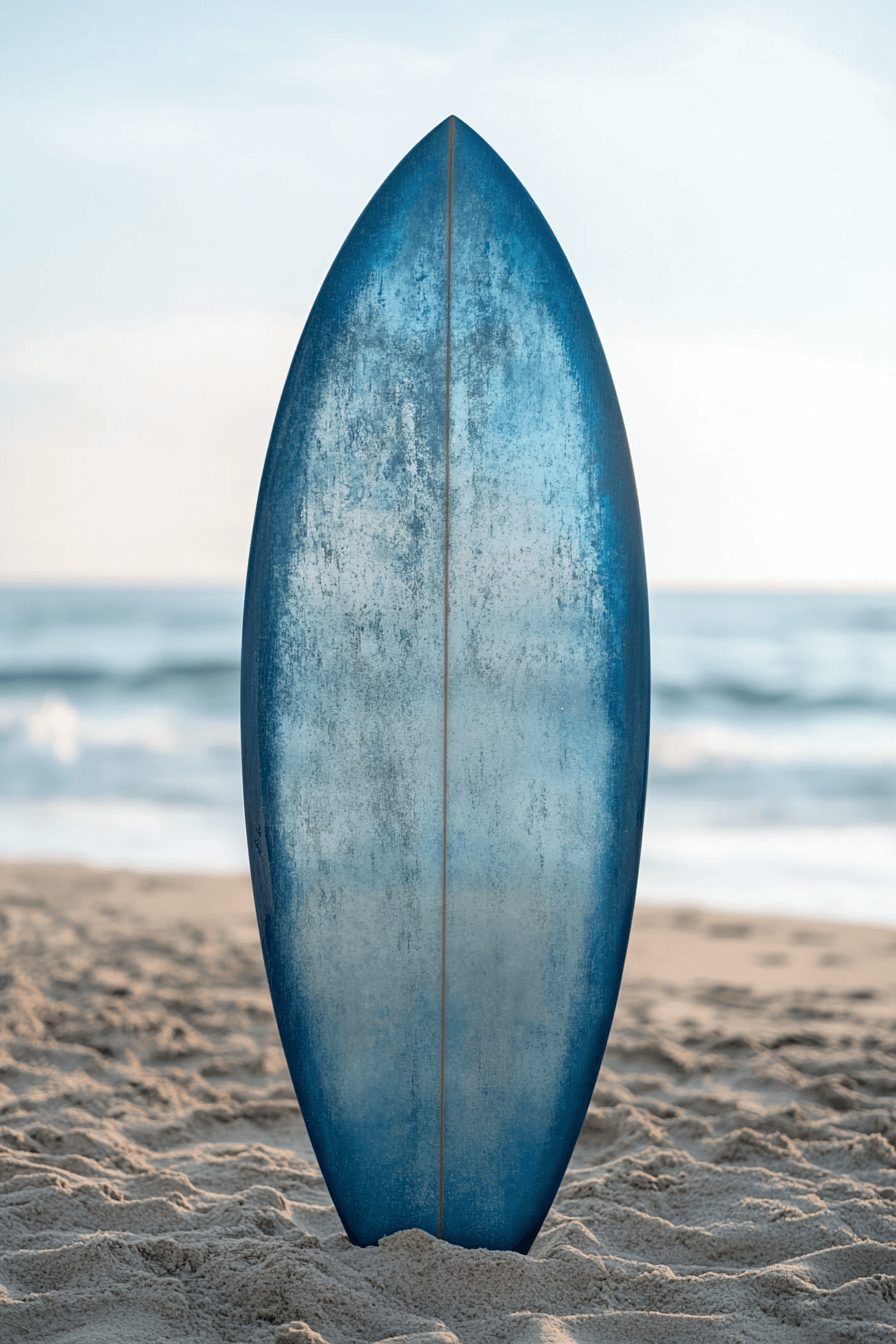 photo of surfboard in sand