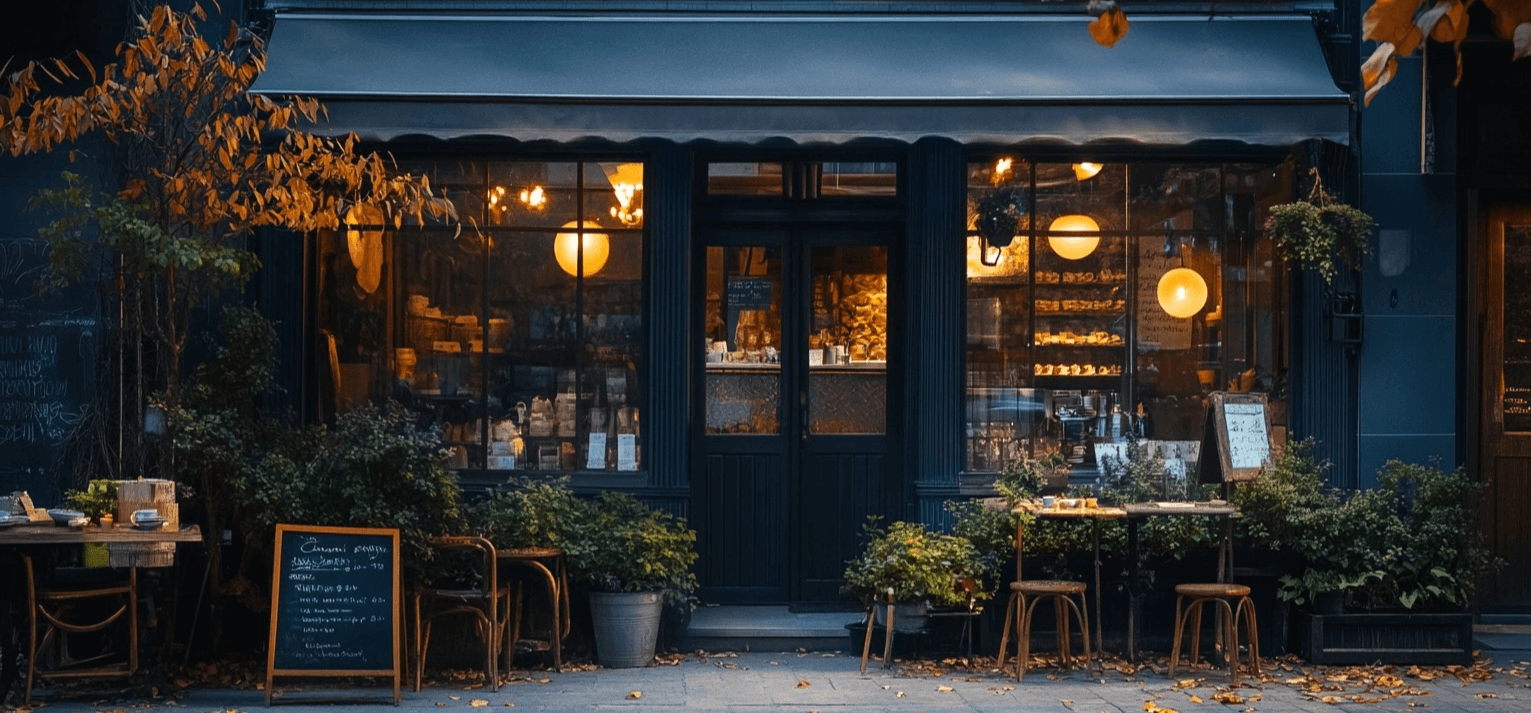 small coffee shop from the outside